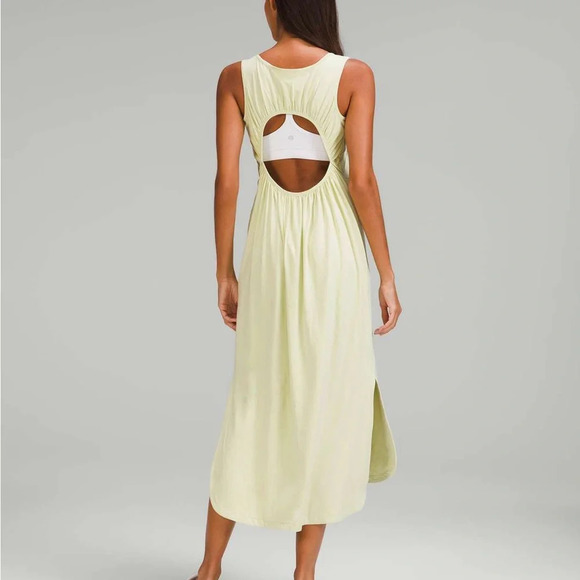 🆕 Lululemon Pima Cotton Open Back Midi Dress - Dewy - Picture 9 of 9